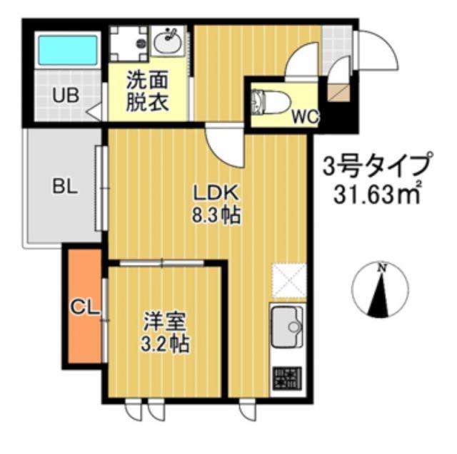 REGALEST NEXUS(1LDK/3階)の間取り写真