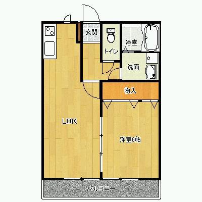 クレスト(1LDK/2階)の間取り写真
