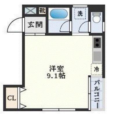Nポート大供マンション(1K/2階)の間取り写真
