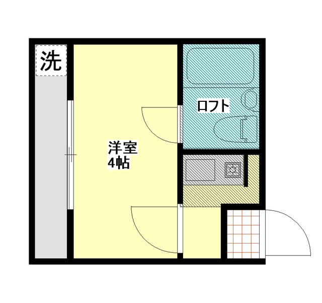 戸塚ハイツ(1K/2階)の間取り写真