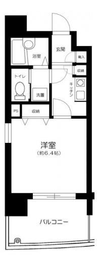 シンシア大森本町(1K/6階)の間取り写真