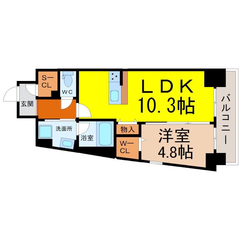 REVELER OSU(1LDK/8階)の間取り写真