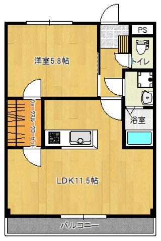 クレモンポイントA棟(1LDK/1階)の間取り写真