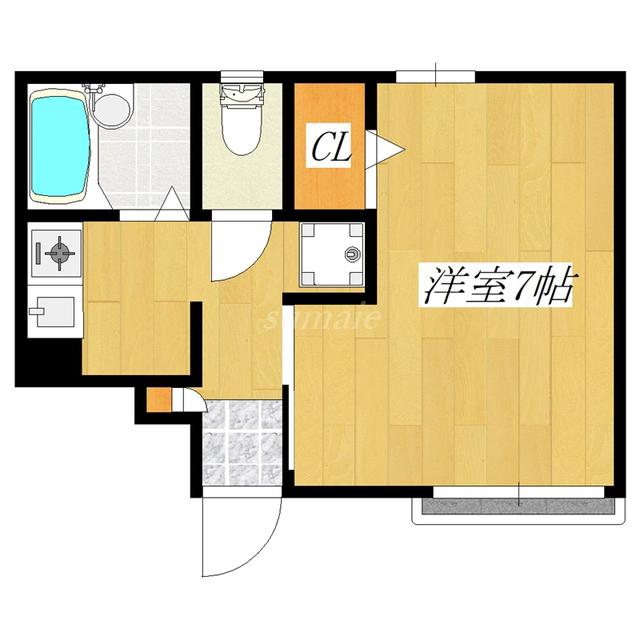 エランドール(1K/1階)の間取り写真