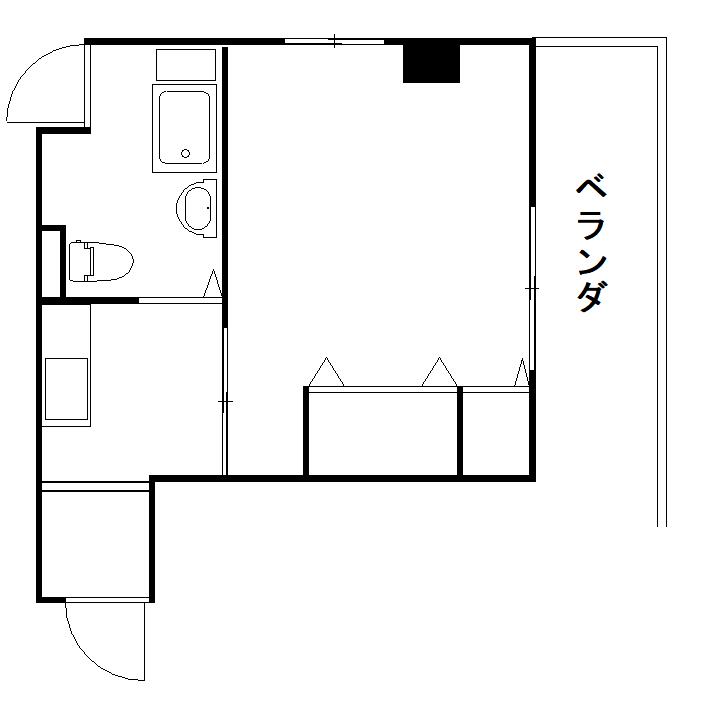 早川ビル(1DK/4階)の間取り写真