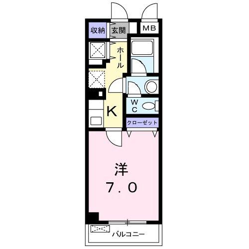 アイプレイス(1K/4階)の間取り写真
