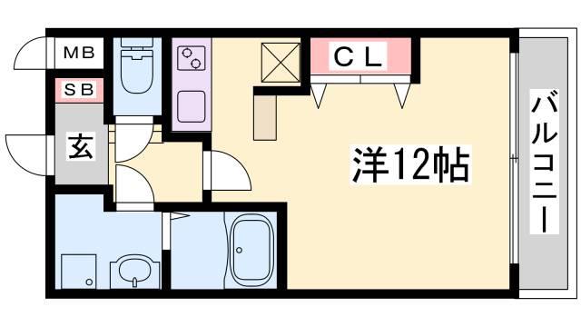 テルマ下祇園(ワンルーム/1階)の間取り写真