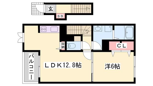 LE CIEL BLEU(1LDK/2階)の間取り写真