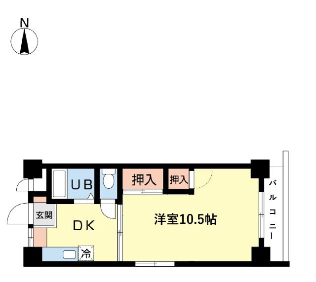 椎野亀戸マンション(1DK/1階)の間取り写真