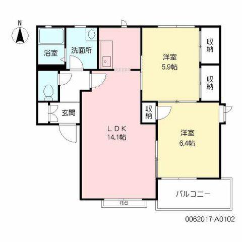 グリーンパーク96 A(2LDK/1階)の間取り写真