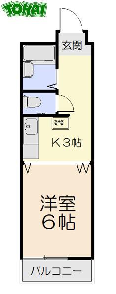クリスタルガーデンエミナース(1K/3階)の間取り写真