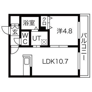 FONS発寒南(1LDK/3階)の間取り写真