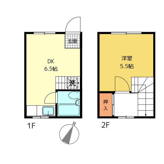 四谷ハウス(1DK/1階)の間取り写真