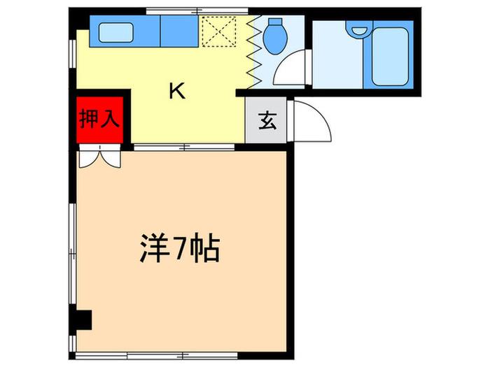 蛭田ハイツ(1K/2階)の間取り写真