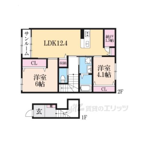 ラ・ルーチェ(2LDK/2階)の間取り写真