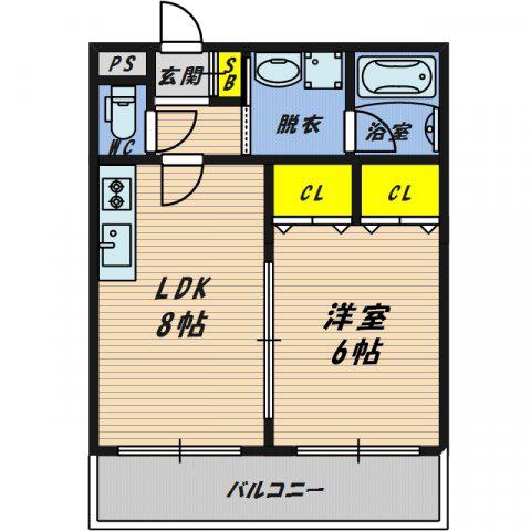 ラフィーネシャンブル(1LDK/7階)の間取り写真