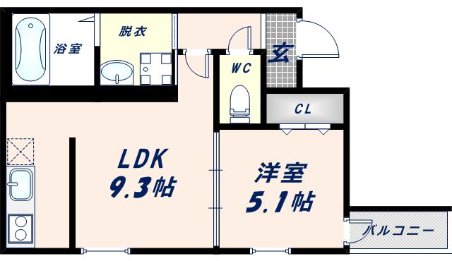 フジパレス城東諏訪サウスII番館(1LDK/1階)の間取り写真