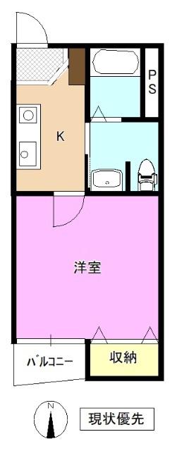 わかふじコーポラス(1K/3階)の間取り写真