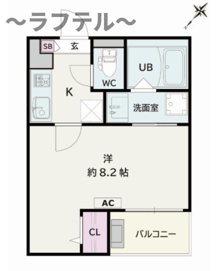 JACK UNOKIIII(1K/3階)の間取り写真