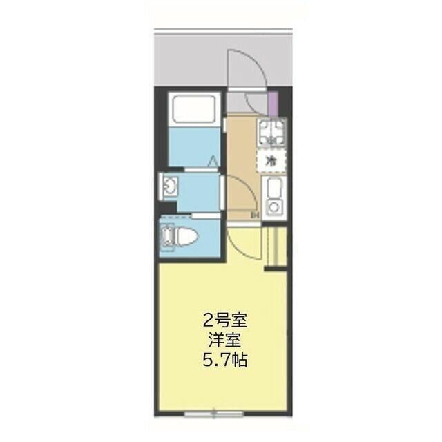 NORDUS AXIS(1K/2階)の間取り写真