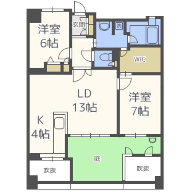 アーバンパレス寺塚フォレスト(2LDK/7階)の間取り写真