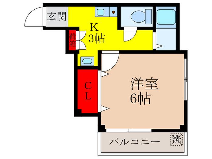 グリーンマンション玉屋(1K/3階)の間取り写真