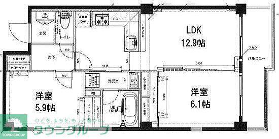 目白テラスドハウス(2LDK/3階)の間取り写真