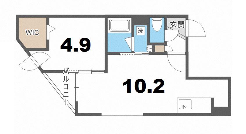 癒禅44(1LDK/2階)の間取り写真