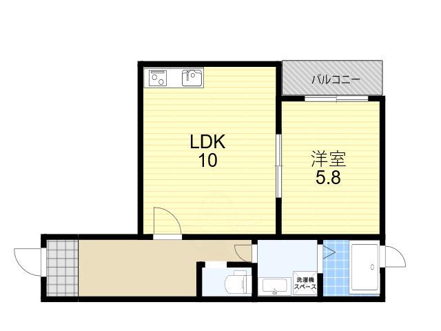 I.RESIDENCE天王寺(1LDK/3階)の間取り写真