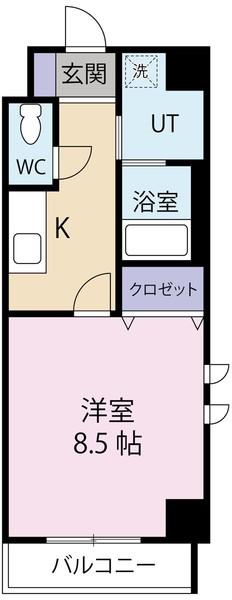 グランメールコート永田町(1K/2階)の間取り写真