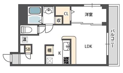 ヴェローナ(1LDK/6階)の間取り写真