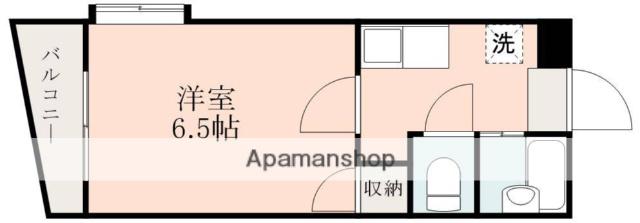 サンパティーク下荒田(1K/4階)の間取り写真