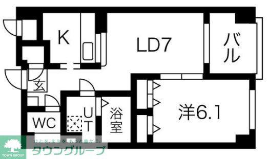 カーサヴェルデ(1LDK/1階)の間取り写真