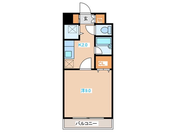 エレガンス円山(1K/4階)の間取り写真