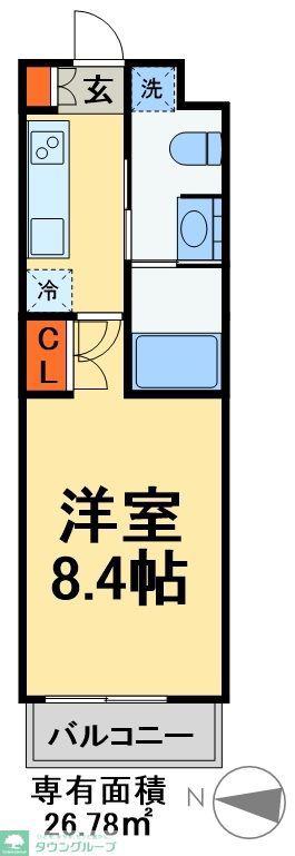 GENOVIA八潮(1K/4階)の間取り写真