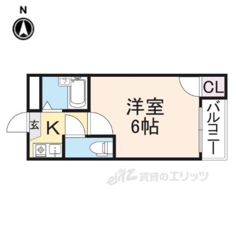 奈良パークヒルズ(1K/1階)の間取り写真