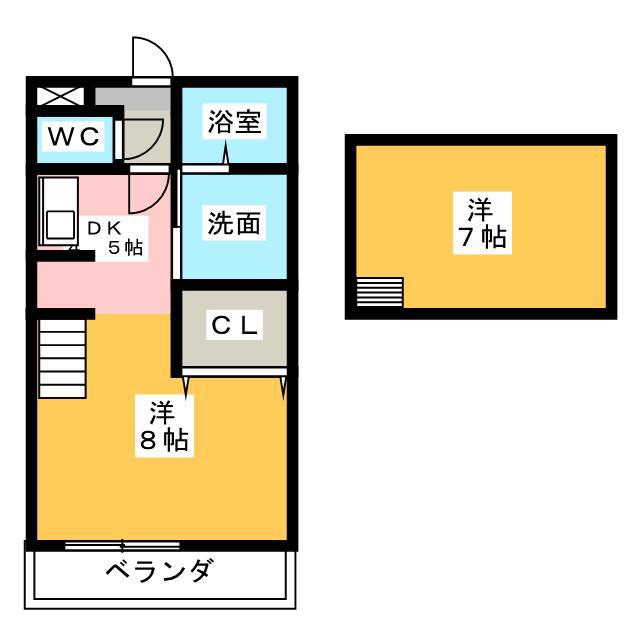 LALAHILLS PART1(1K/2階)の間取り写真