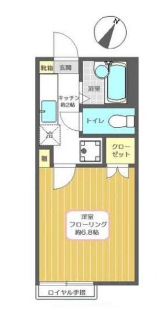 クレアーレ瑞江VI(1K/1階)の間取り写真