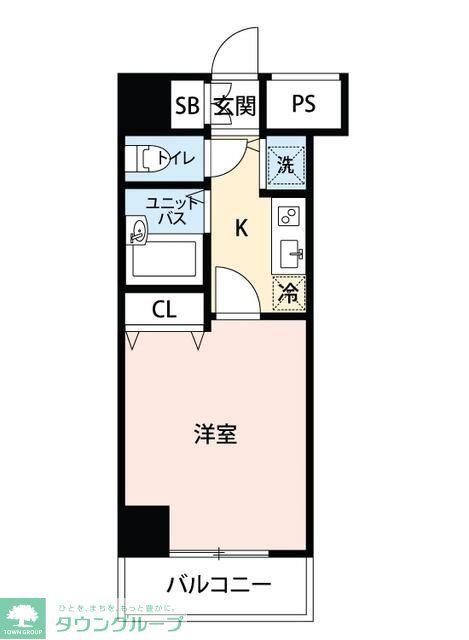 マイナビSTAYアクロス中目黒(1K/4階)の間取り写真