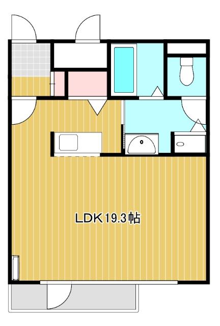サーム千歳ドミニオWING6(1K/2階)の間取り写真