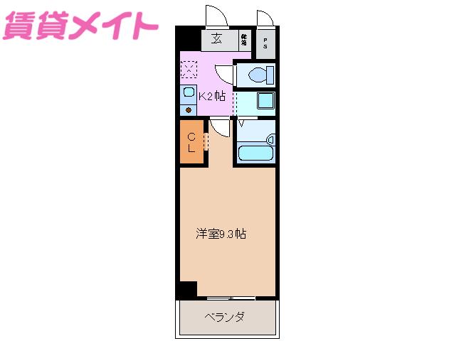 WILL DO 四日市白須賀(1K/4階)の間取り写真