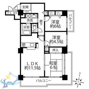 クリオ行啓通弐番館(3LDK/2階)の間取り写真