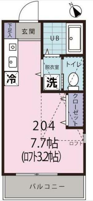 CASA金沢文庫(ワンルーム/2階)の間取り写真