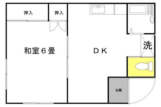 ハイツ新井(1DK/1階)の間取り写真