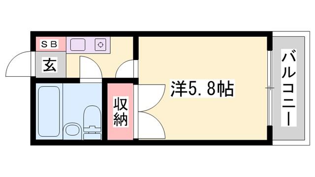 グリーンハイツ南駅前(1K/7階)の間取り写真