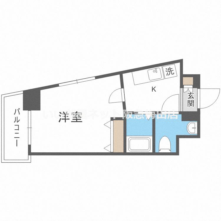 ラナップスクエア中之島公園(1K/2階)の間取り写真