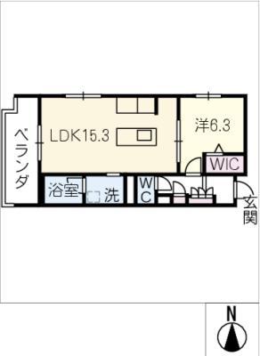 エクラージュ吹上(1LDK/2階)の間取り写真