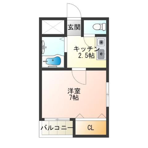 ガーデンコート(1K/3階)の間取り写真