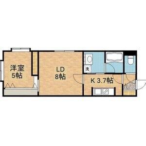 地下鉄東西線 東札幌駅 徒歩2分 4階建 築3年(1LDK/2階)の間取り写真