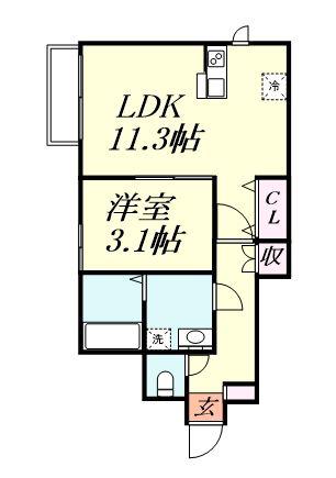 ベスト春日部(1LDK/1階)の間取り写真